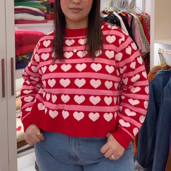 Shiny by Nature Valentines Hearts Sweater - Picture 1 of 5